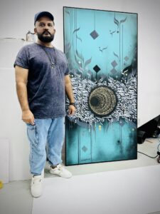 futuristic Calligaphy big canvas