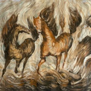 Thrill Horses 80x105 cm